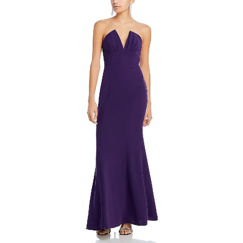 party-ready dressLiv Foster Womens Pleated Strapless Evening Dress