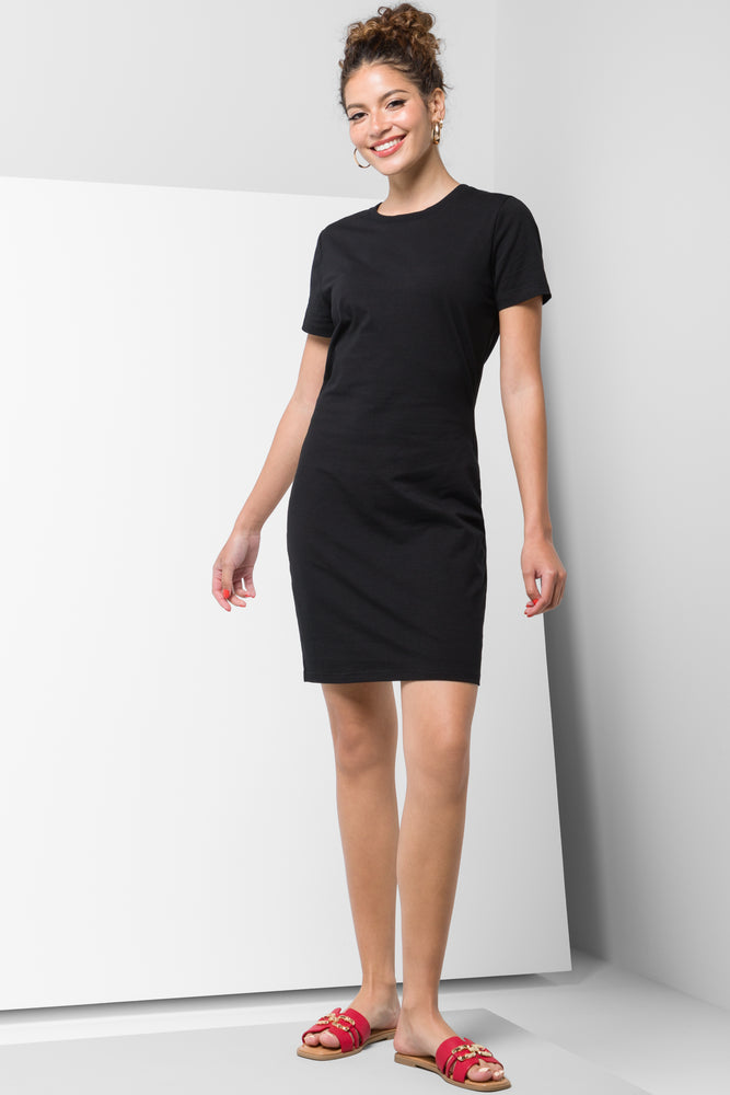 Deal Dash floral dressShort Sleeve Bodycon Dress Black