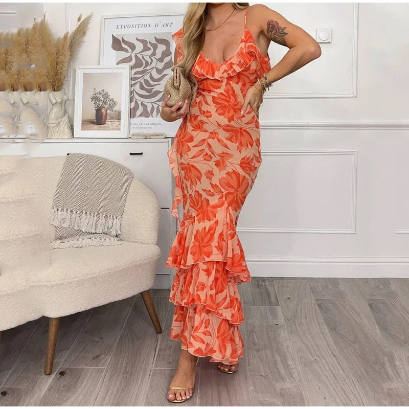 Instant Savings cocktail dressBeverly Ruffled Layered Floral Printed Dress