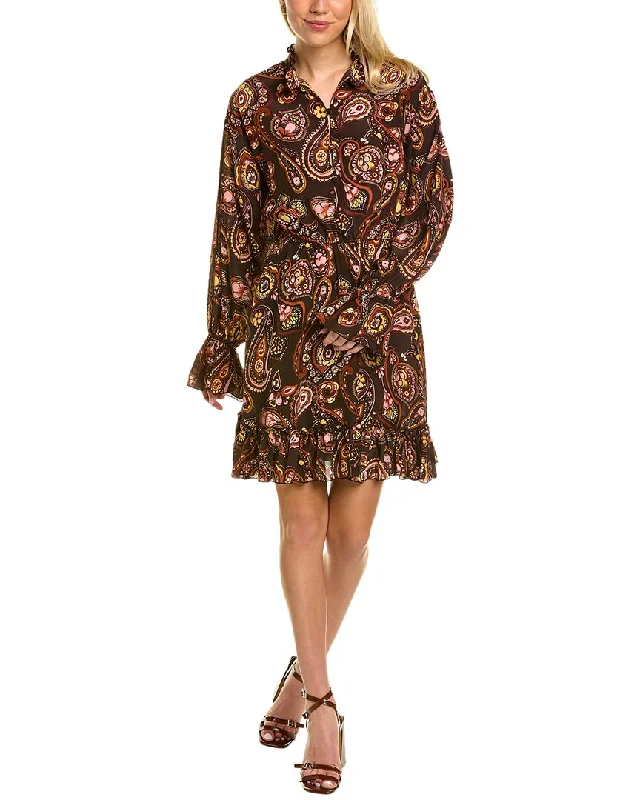 Overstock Sale lace dressLA DOUBLE J Paisley Silk Mini Dress