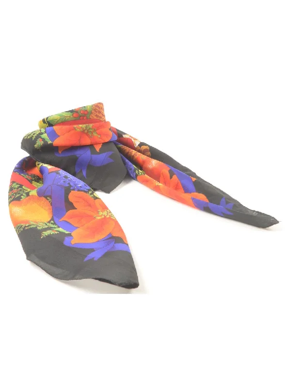 Doorbuster Deal trendy bomber coatFlruit Print Head Scarf - M