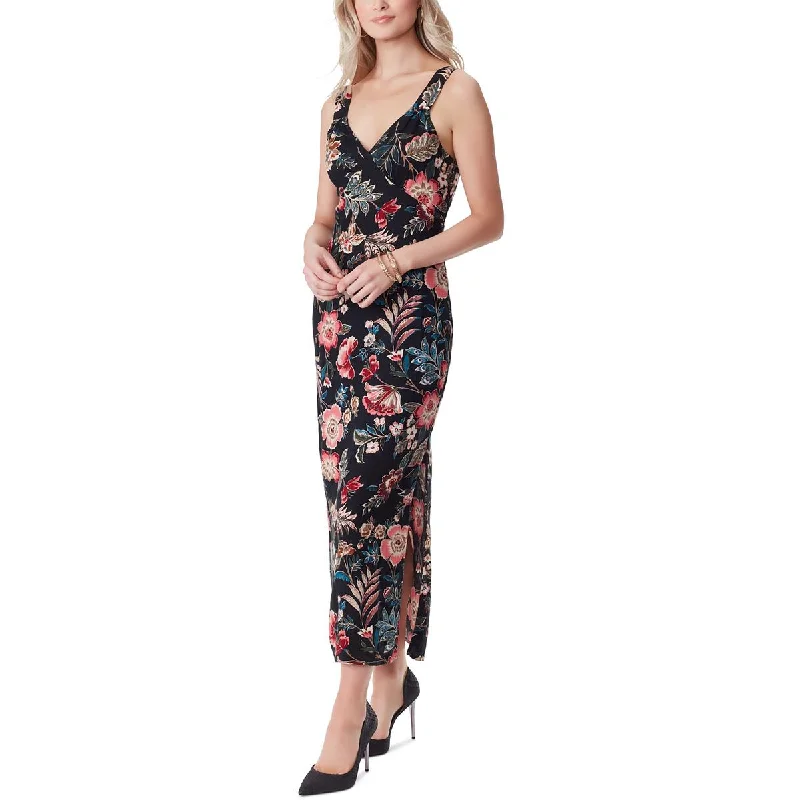 bodycon dressJessica Simpson Womens Rosalyn Floral Sleeveless Maxi Dress