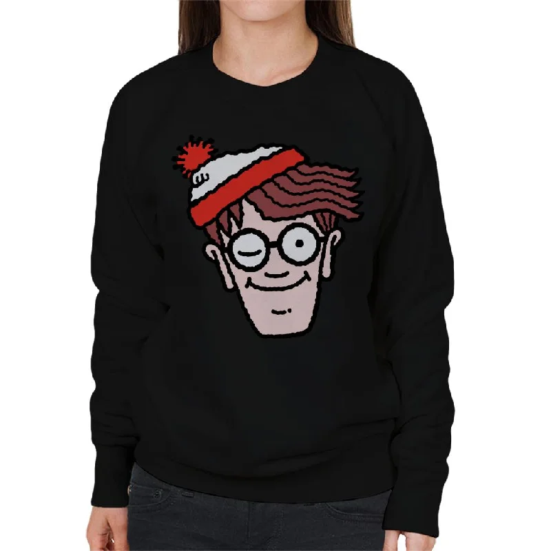 trendy fitness sweatshirtWhere's Wally Winking Women's Sweatshirt