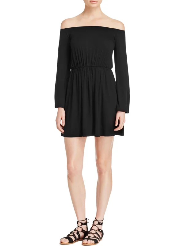 Price Drop Alert A-line dressCecily Womens Gathered Waist Off-The-Shoulder Casual Dress