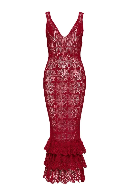 casual dressWomen's Ali Crochet Dress In Red