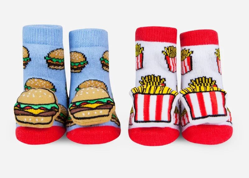 Sneak Peek Sale comfy dressWaddle Burger and Fries Rattle Socks