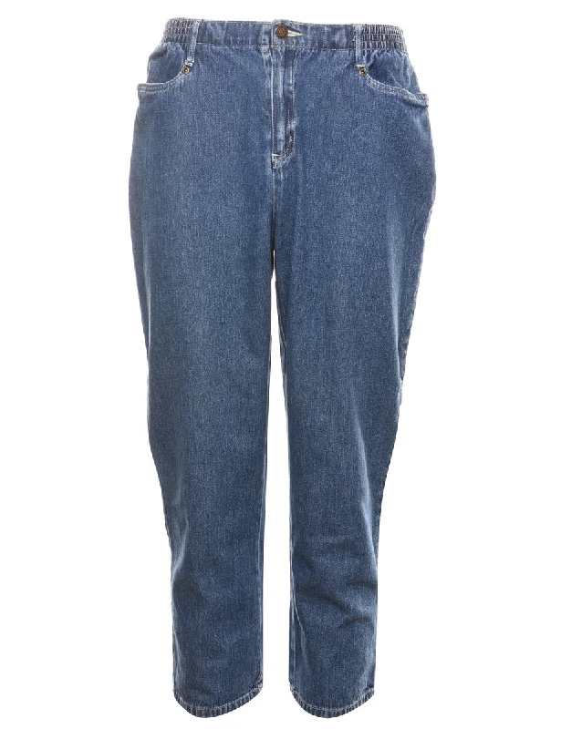 Inventory Reduction High Waist Medium Wash Denim Trousers - W28 L26