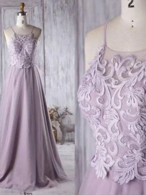 Price Fest Chic Prom Dresses A-line Spaghetti Straps Long Prom Dress JKL1029