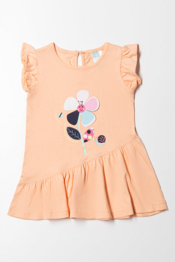 YEAR-End Clearance playful dressSlanted Waist Dress Peach