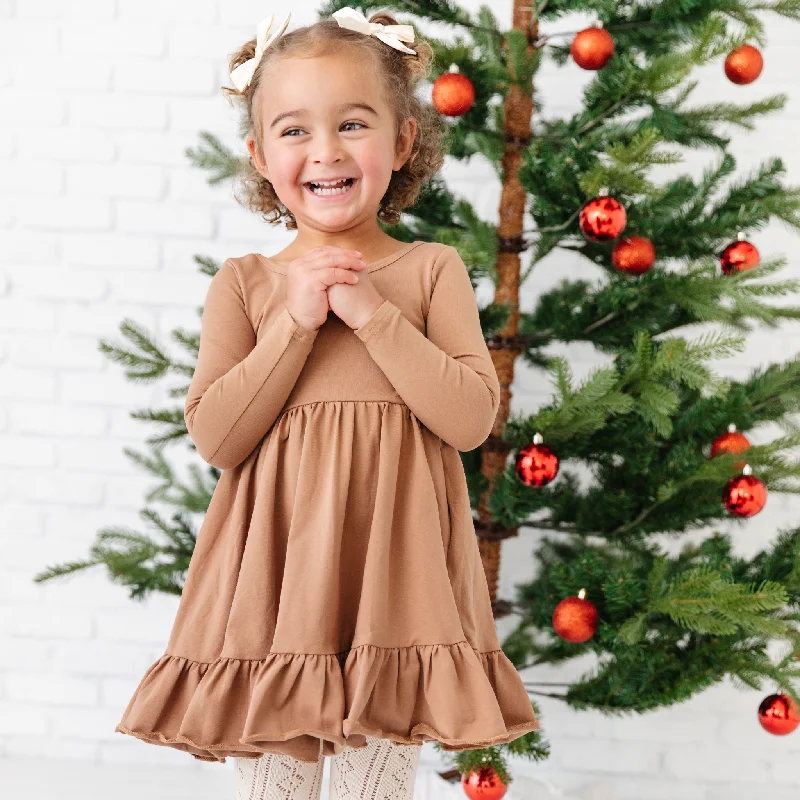Lowest Price party dressMocha Long Sleeve Charm Dress