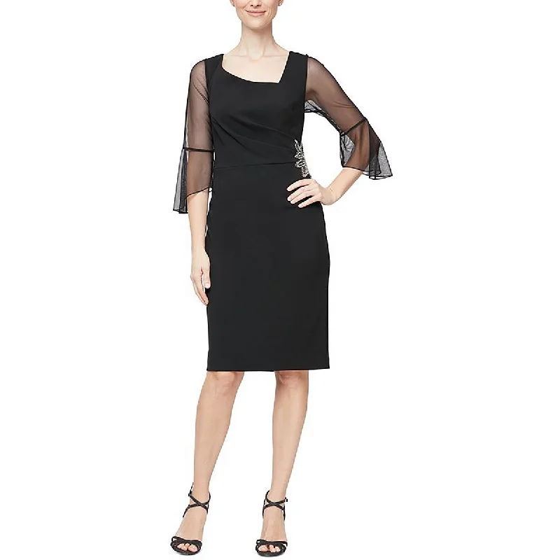 wrap dressAlex Evenings Womens   Embellished Above Knee Sheath Dress