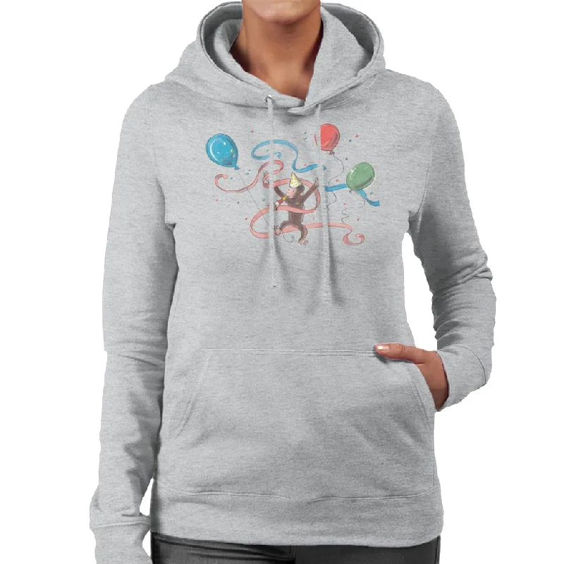 Exclusive Preview warm hooded jacketCurious George Party Balloons Women's Hooded Sweatshirt