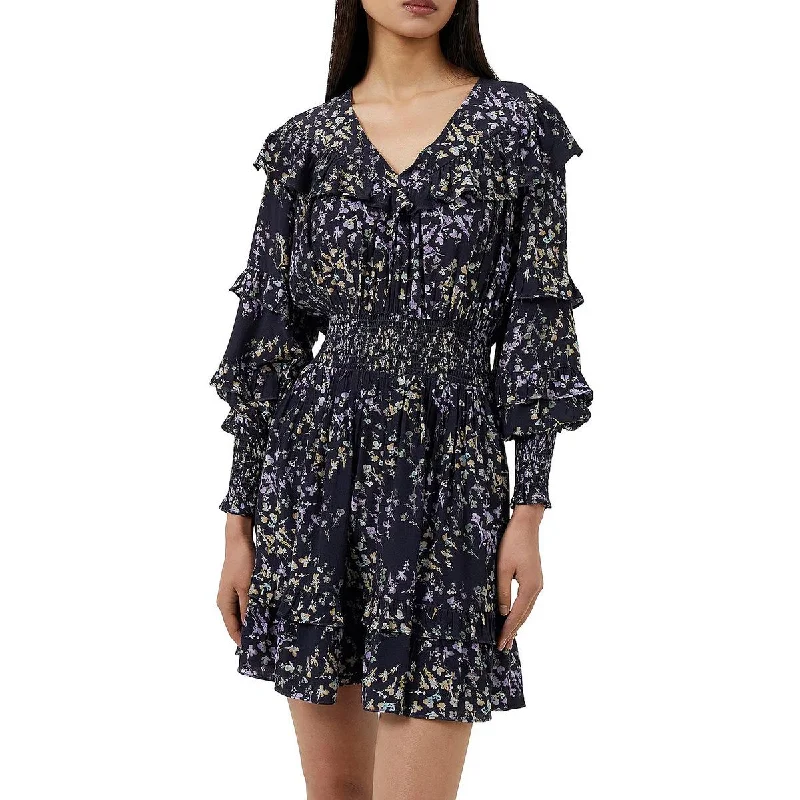 evening dressFrench Connection Womens Floral Mini Fit & Flare Dress