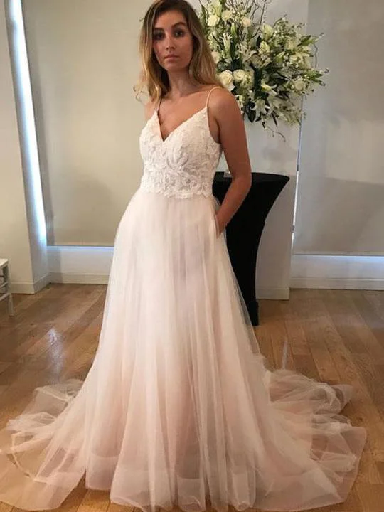 Extra Discounts Chic Ombre Prom Dresses Spaghetti Straps Sweep Train Tulle A Line Long Prom Dress JKL1130