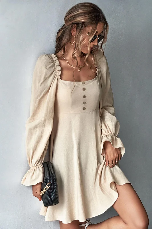 Don’t Miss Out high-waisted dressPuff Sleeve A-Line Mini Dress
