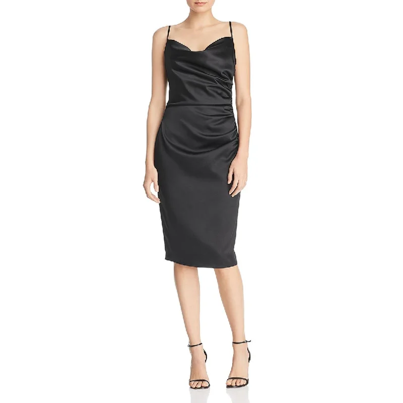 sophisticated dressLaundry by Shelli Segal Womens Satin Midi Cocktail Dress