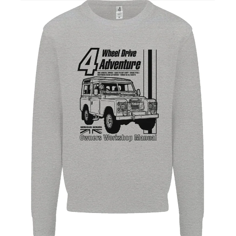 athletic casual sweatshirt4 Wheel Drive Adventure 4X4 Off Road Mens Sweatshirt Jumper