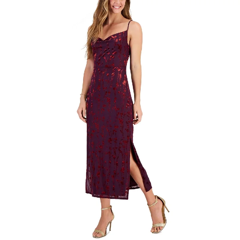 elegant dressTaylor Womens Velvet Trim Long Cocktail And Party Dress