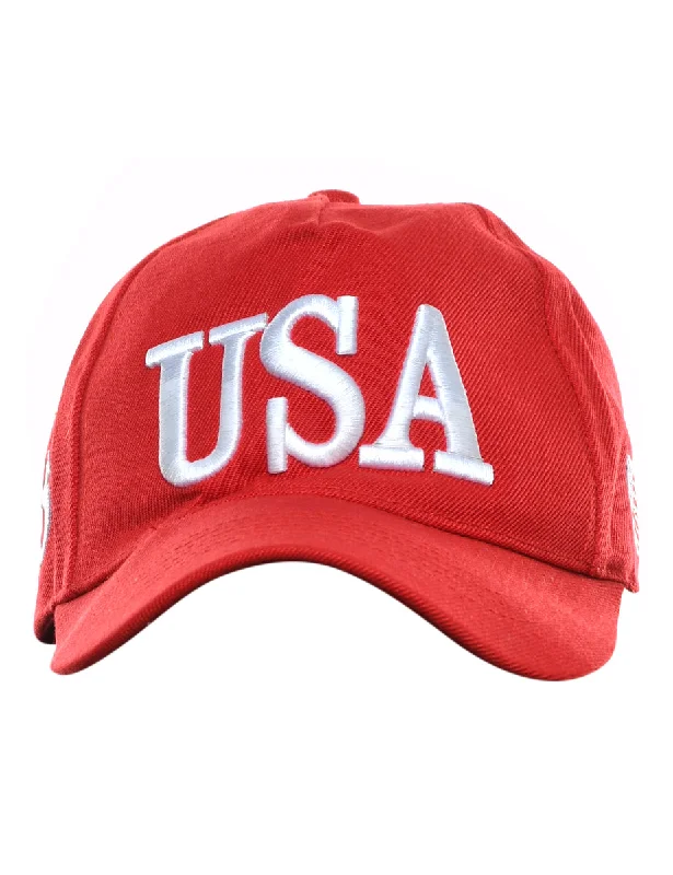 Special Price street style coatRed USA Embroidery Cap - XS
