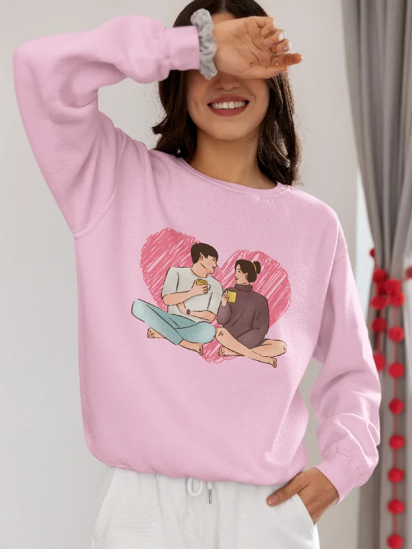 Great Deals soft athletic sweatshirtWomen Light Pink Sweatshirt Perfect Coffee Date