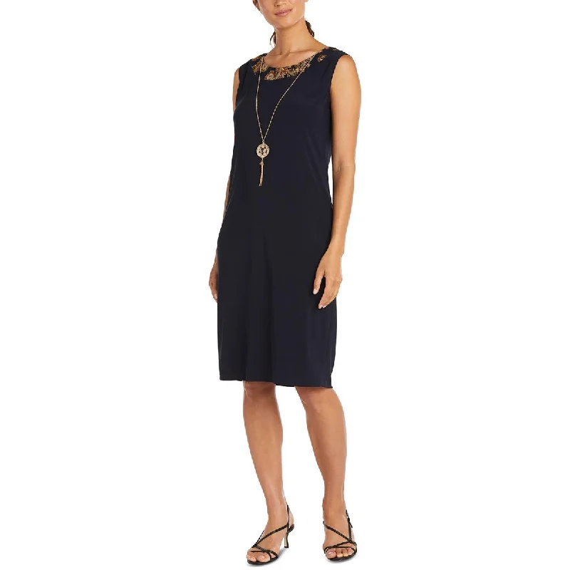 textured dressR&M Richards Womens Foiled Knee-Length Shift Dress