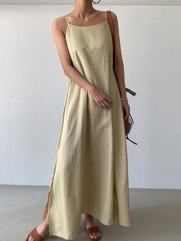 Limited Stock playful dressVibeMartini-Versatile Loose Casual Slit Over Knee Long Sling Dress