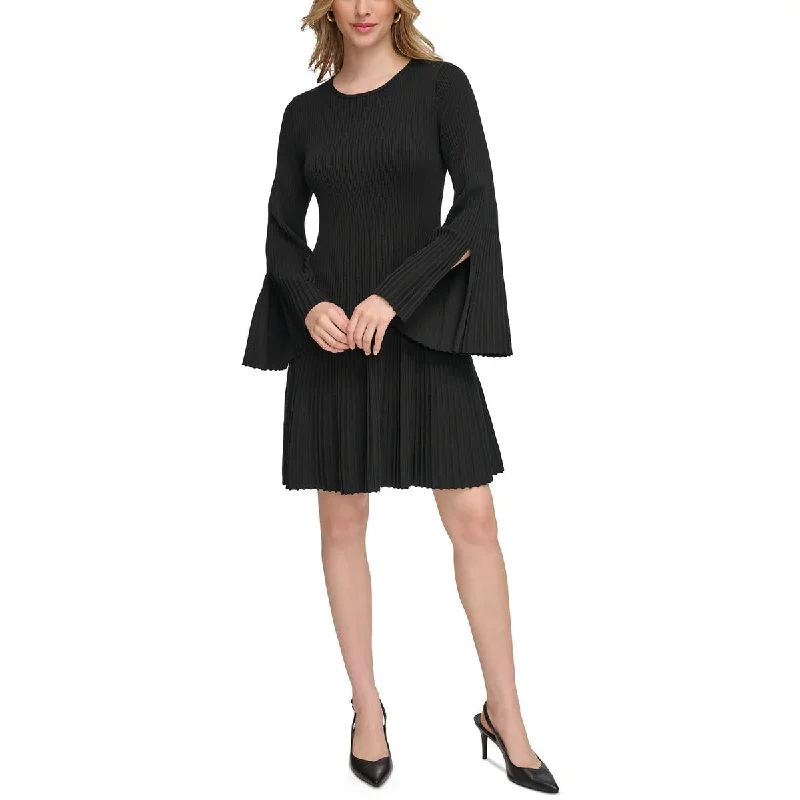 high-waisted dressCalvin Klein Womens Sweater Fit & Flare Sweaterdress