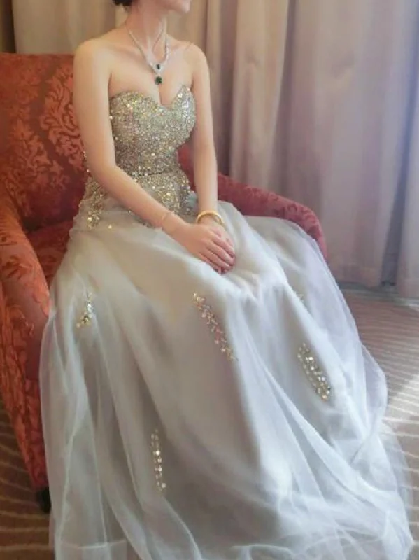 Lowest Price Beautiful Prom Dresses Sweetheart A line Beading Prom Dress Sexy Evening Dress JKL1051