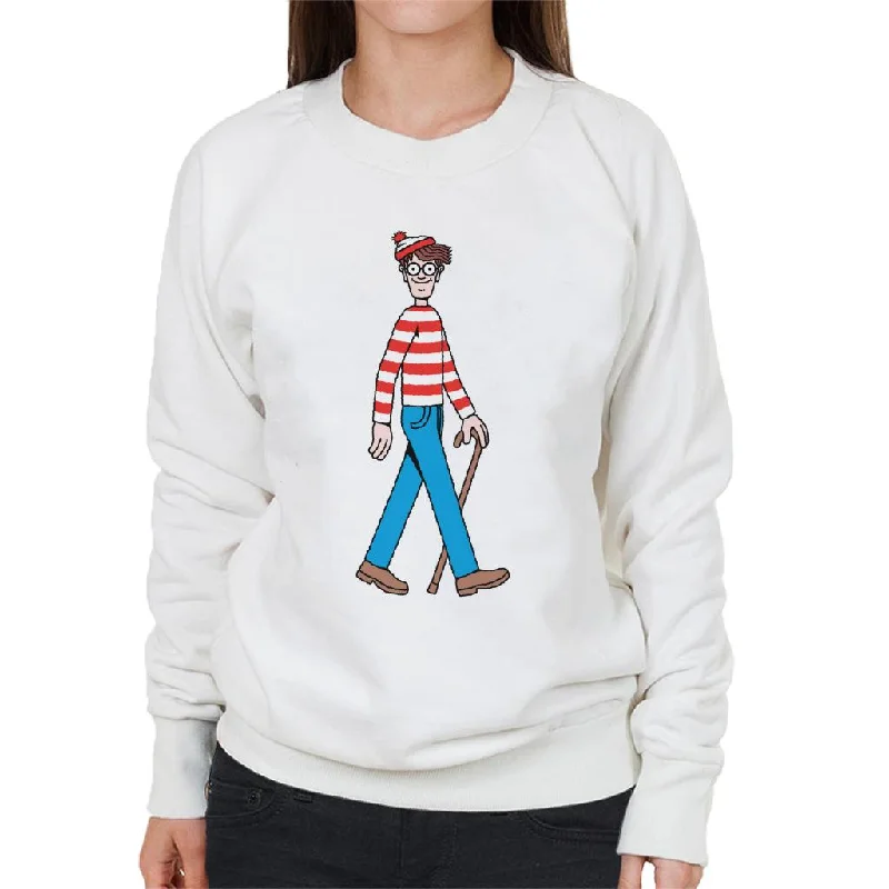 fashion sportswear hoodieWhere's Wally Walking Holding Stick Women's Sweatshirt