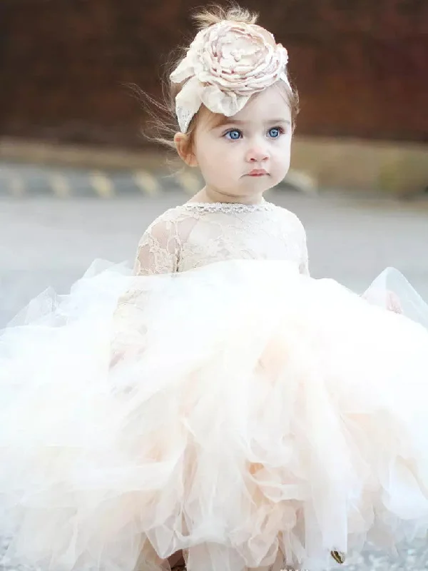 Early Bird Discount Flower Girl Dresses Ball Gown Tea-length Lace Ivory Tulle JKF036 Early Bird Discount Flower Girl Dresses Ball Gown Tea-length Lace Ivory Tulle JKF036