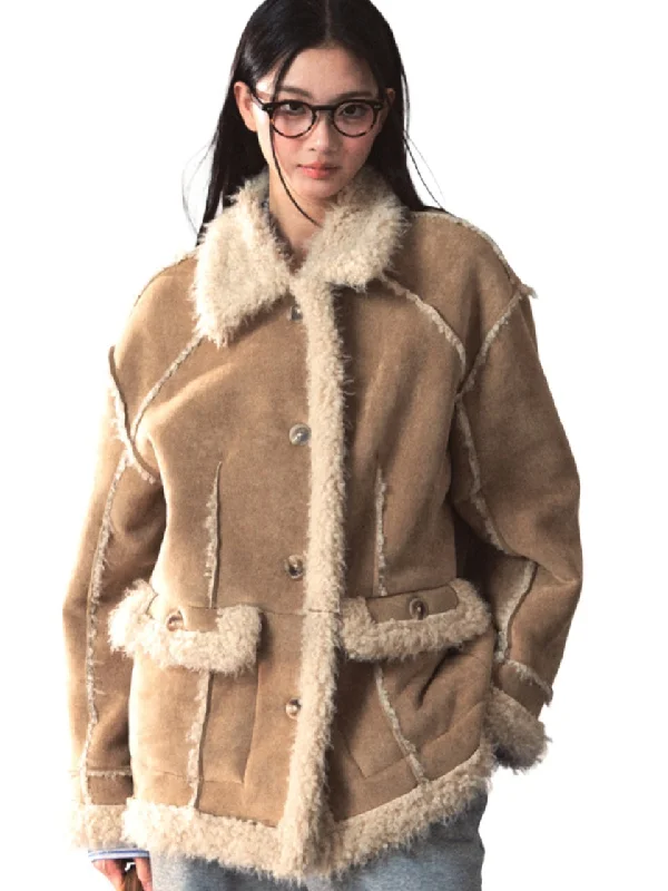 relaxed fit jacketTwo-Way Wear Shearling Coat