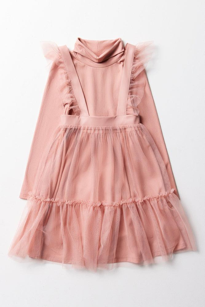 Unmissable Offer vintage dress2 Piece Mesh Combo Dress Pink