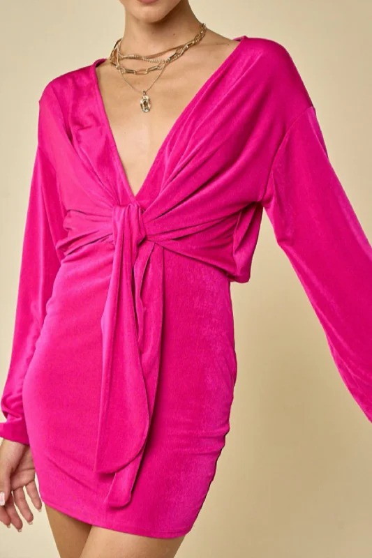 boho-chic dressWrap Mini Dress In Magenta