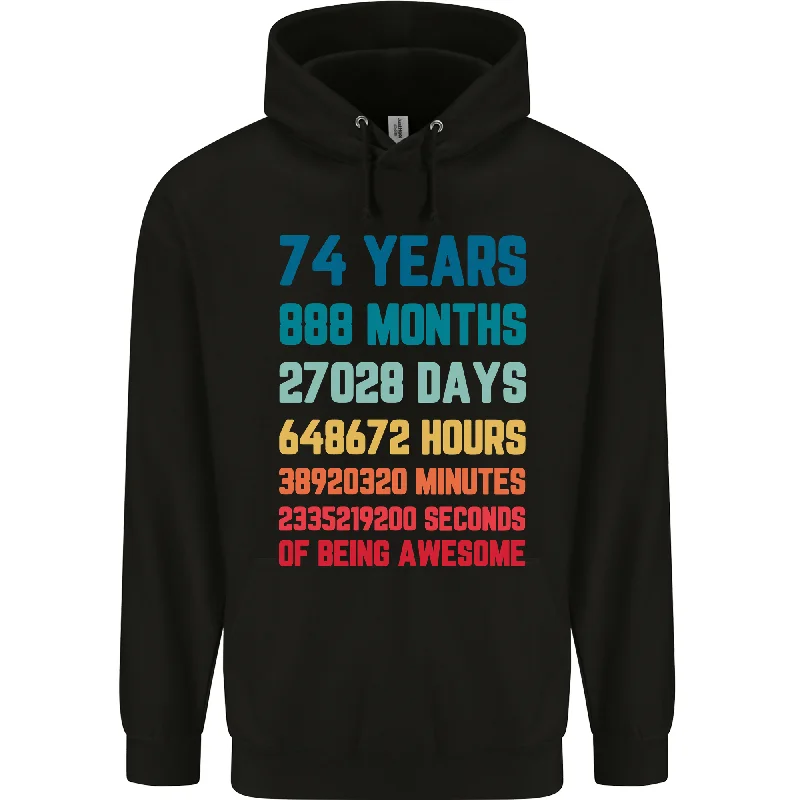 Sale Event trendy zip-up hoodie74th Birthday 74 Year Old Mens 80% Cotton Hoodie