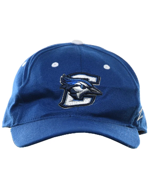 Referral Discount stylish peacoatBlue Embroided Cap - XS