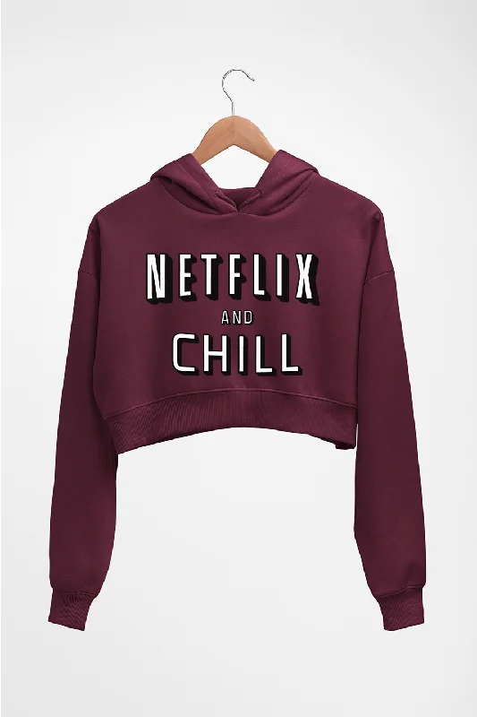 Exclusive Access oversized hoodie with drawstringsNetflix and chill Crop HOODIE FOR WOMEN