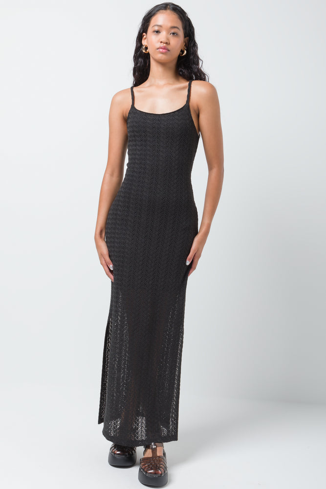 Overstock party dressCrochet Textured Dress Black