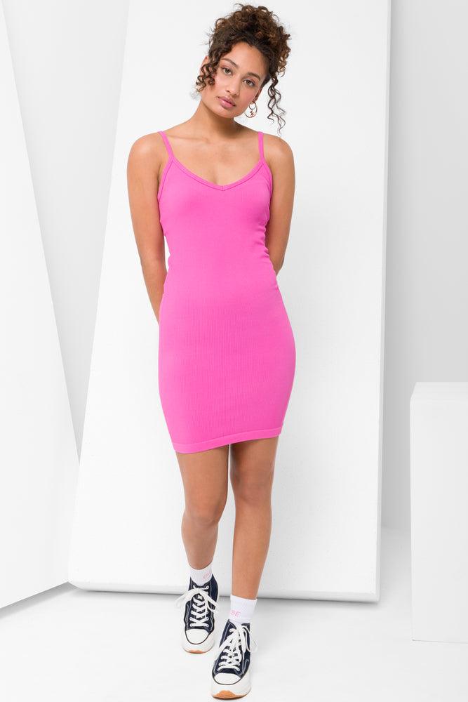 Special Discount printed dressSeamless Strappy Bodycon Dress Pink