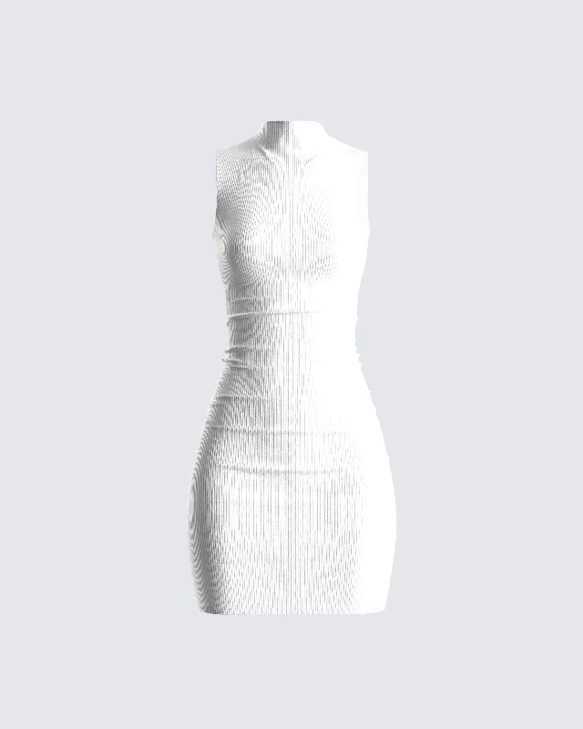 Final Markdown vintage dressLauren White Rib Mini Dress