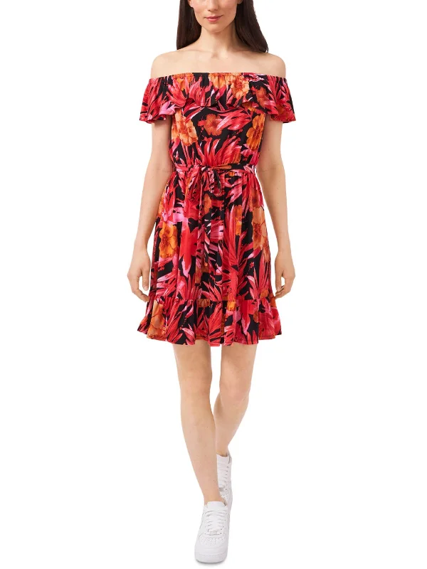 Instant Discount long sleeve dressAmanda Womens Printed Off The Shoulder Fit & Flare Dress