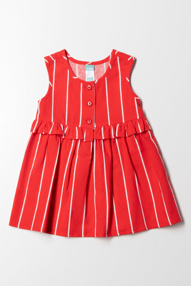 Quick Sale wrap-around dressStripe Button Front Dress Red