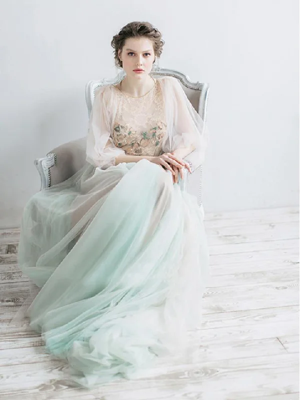 Extra Discounts Long Sleeve Prom Dresses A-line Sweep Train Long Chic Lace Fairy Prom Dress JKL1264 Extra Discounts Long Sleeve Prom Dresses A-line Sweep Train Long Chic Lace Fairy Prom Dress JKL1264