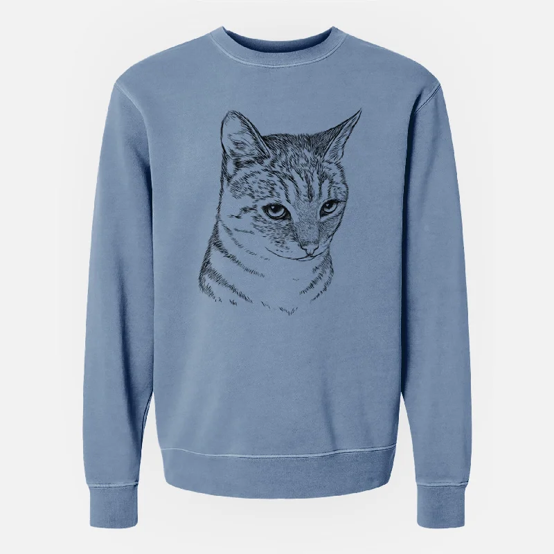 stylish performance hoodieBare Dora the Tabby Cat - Unisex Pigment Dyed Crew Sweatshirt