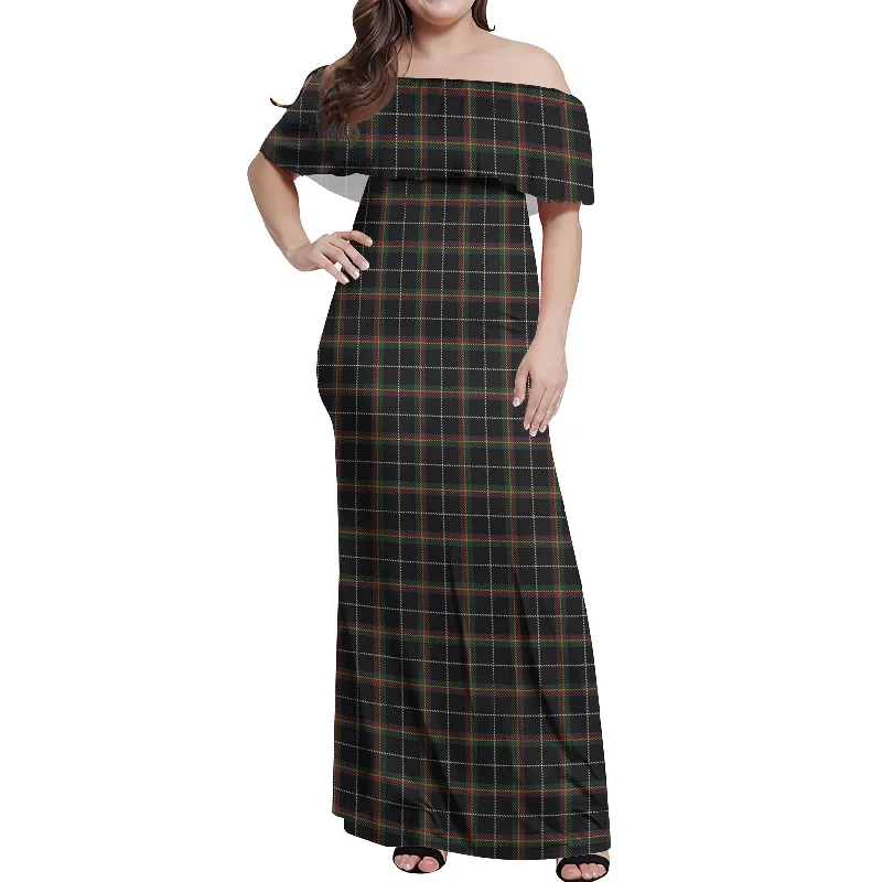 Lowest Price Stott Tartan Off Shoulder Long Dress