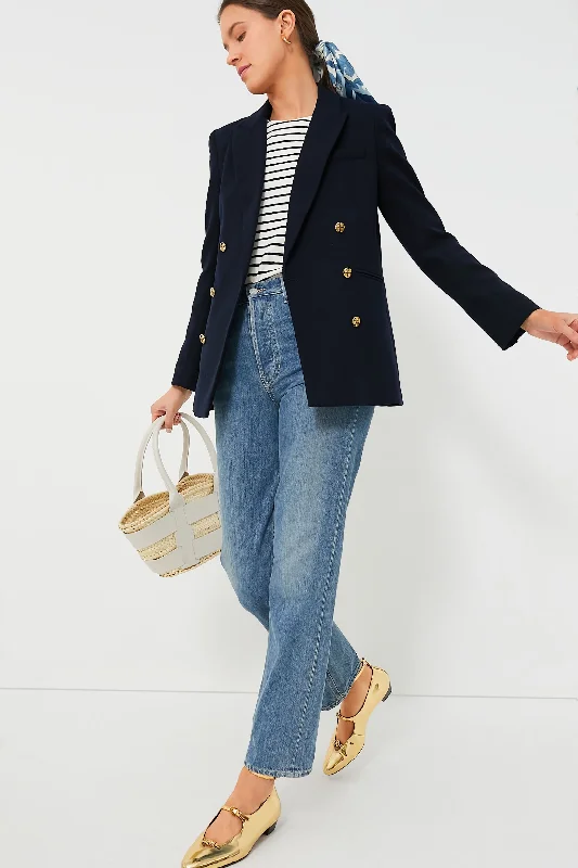 classic leather jacketNavy Diana Blazer