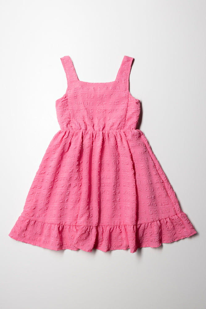 Special Offer casual dressTextured Flare Dress Pink