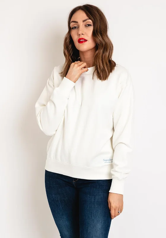 comfortable hoodieSuperdry Essential Logo Sweatshirt, Off-White