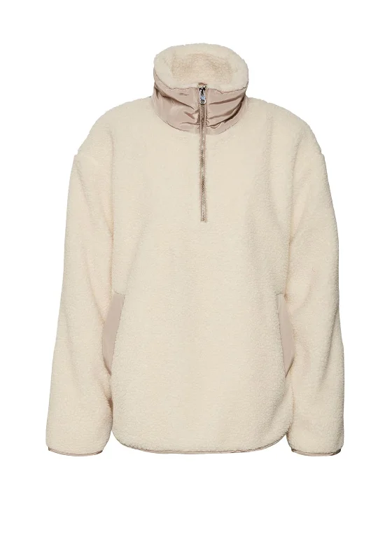 Incredible Offers oversized hoodieVero Moda Lune Half Zip Fleece, Oatmeal