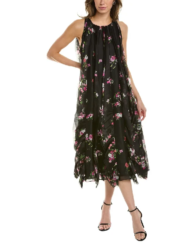 Exclusive Savings casual slip dressCarolina Herrera Ruffle Seam Silk Midi Dress