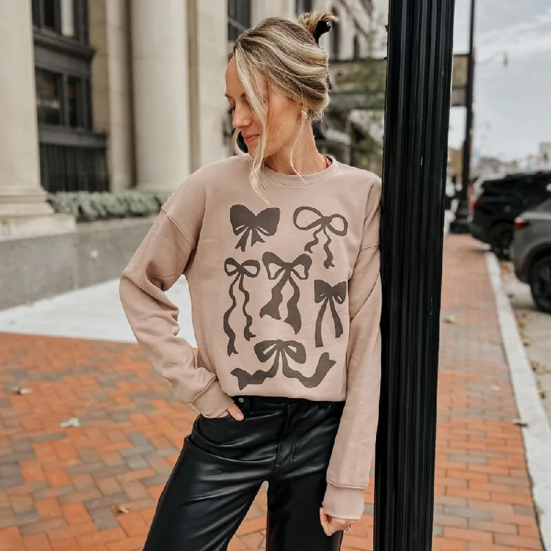 Today Only sleek sports hoodieBlack Sketch Bows Sweatshirt